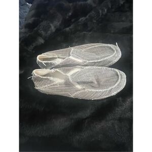 Tony Lama Winter Wheat Canvas Slip On Loafer Driving Shoes 13 D Convertible